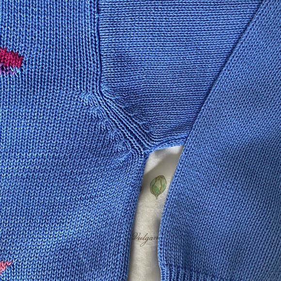 Vintage cotton blue dragonfly sweater jumper - Picture 8 of 16